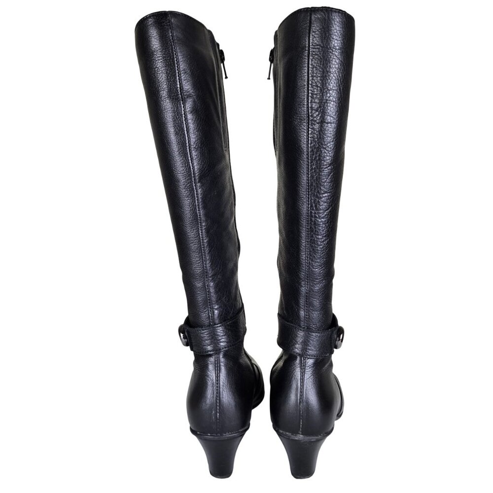 La Canadienne Tall Boots 9 Black Waterproof Leather Full Zip Very Good Condition - Picture 3 of 16